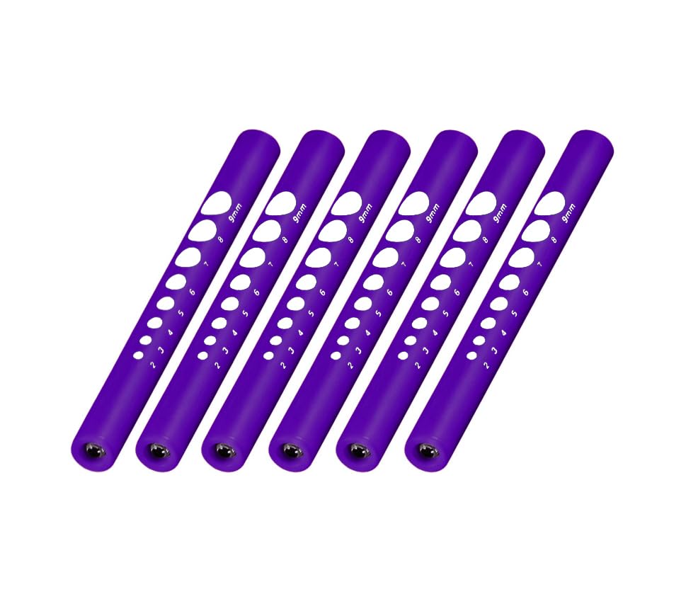 Stylo de diagnostic LED EMI lot de 6 lampes médicales violettes avec jauge pupillaire
