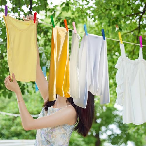 Uibkor WOODEN CLOTHES PINS 100 100Pcs Colored Wooden Clothespins thumb #4