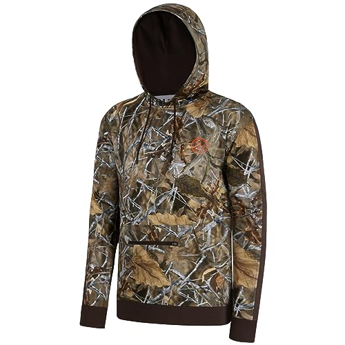 BASSDASH Men’s Hunting Fleece Hoodie Midweight Water Resistant Performance Camo Fishing Outdoor Pullover Sweatshirt FS29M