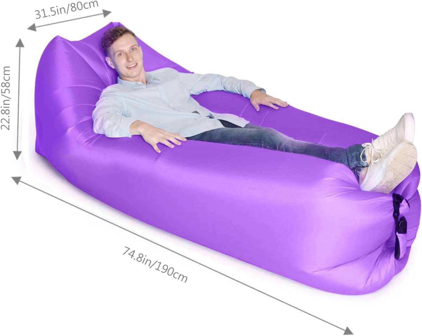 CCDXD Air Sofa, Inflatable Lounger Inflatable Couch for Travelling, Outdoor, Camping, Hiking, Beach Parties, Picnic, Backyard, Lakeside, air Hammock Inflatable Lounger, Inflatable Lounger for Adults