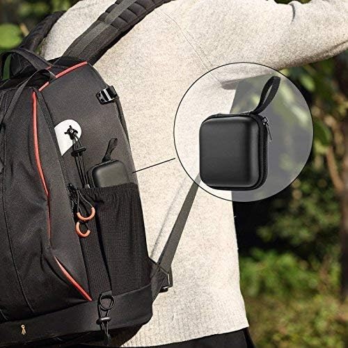 Image of Sounce Universal Shockproof Headphone Case - Semi-Rigid Polypropylene Shell with 1680D Nylon Exterior, Compact Carrying Pouch for Earphones, USB Cables, Flash Drives & Accessories (Black)