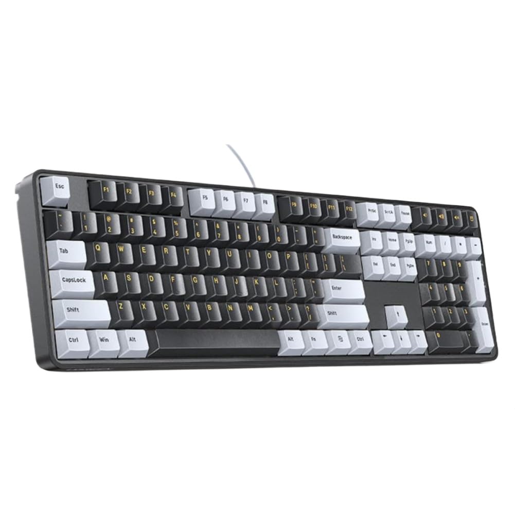 Tastiera meccanica a 108 tasti con interruttori rossi e copritasti in PBT, tastiera cablata compatibile con layout EN per sistemi operativi per computer portatili desktop e giochi (tastiera