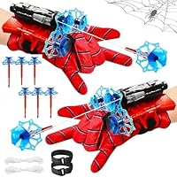 YARUJING 2 Set Super Spiderm Launcher Spiderm Launcher Handschuh Spiderman Handschuhe Kinder Spiderm Launcher Handschuhe Spiderm Spielzeug Handschuh Cosplay Glove Launcher Für Kinder Fans