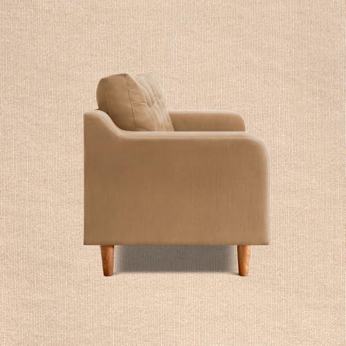 Image of Duroflex Ease Plus - 3 Seater Sofa Set for Living Room | 3 Year Warranty | Premium Wooden Frame Sofa | Anti-Pilling Fabric, Fade & Termite Resistant | Comfortable & Durable Couch - Latte (Beige)