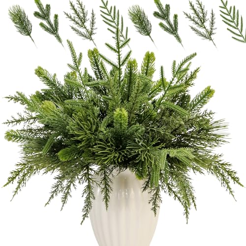40PCS Artificial Pine Branches Assorted Real Touch...