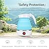 Bouilloire Pliable, Bouilloire De Voyage 600ml, Mini Bouilloire Electrique de Silicone Portable pour Le Camping, Voyage de Plein Air (Bleu) #4
