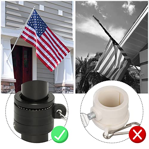 Image of NELXINJO 5FT Black Stainless Steel Flag Pole Kit for Outside House Wall
