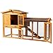 Ogrmar Chicken Coop Large Wooden Outdoor Bunny Rabbit Hutch Hen Cage with Ventilation Door, Removable Tray & Ramp Garden Backyard Pet House Chicken Nesting Box