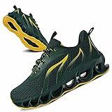 UMIYE Kids Running Shoes Blade Type Sneakers Non Slip Walking Athletic Shoes(Little Kid/Big Kid) Dark Green