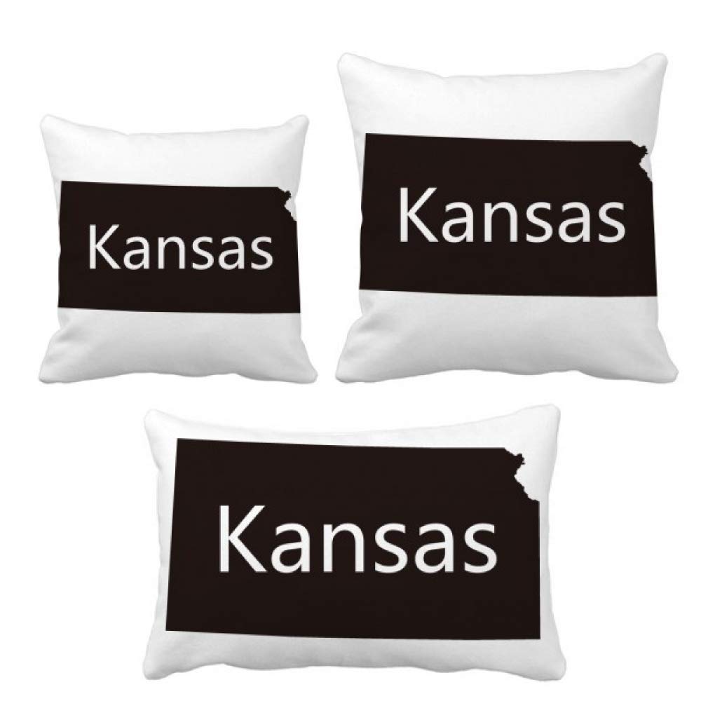 Housse de coussin de décoration supérieure motif silhouette carte USA Kansas