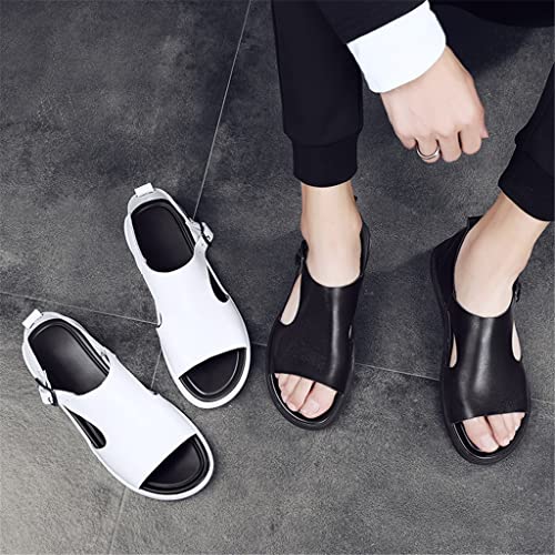 Men Leather Fashion Designer Slippers Beach Soft Casual Outdoor Sandals Business Flats(OneColor,38)4
