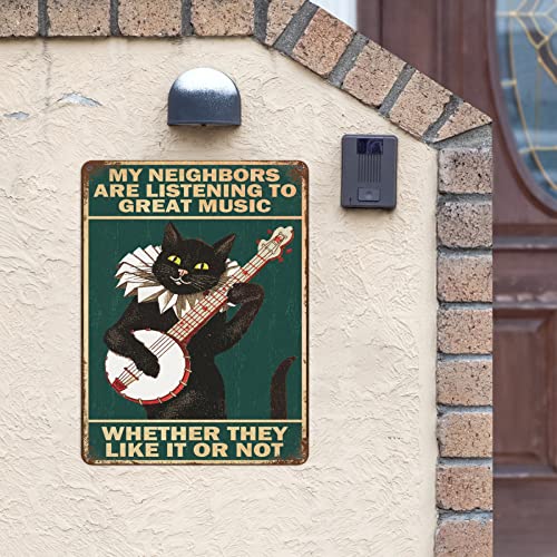 Tin Cat Signs For Cat Lovers Vintage Metal Black Cat Decor Signs Bundle Cat Wall Art Cat Poster 12X8 Inch Angels Dont Always Have Wings Funny Cat Bathroom Sign For Home, Restroom, Bar, Garage #TOP5