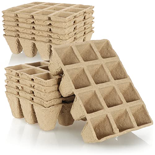 com-four® 12x Macetas de Cultivo para 12 Plantas Cada una - Bandeja para macetas para Flores - Bandeja de Cultivo (12 Piezas - macetas de plántulas)