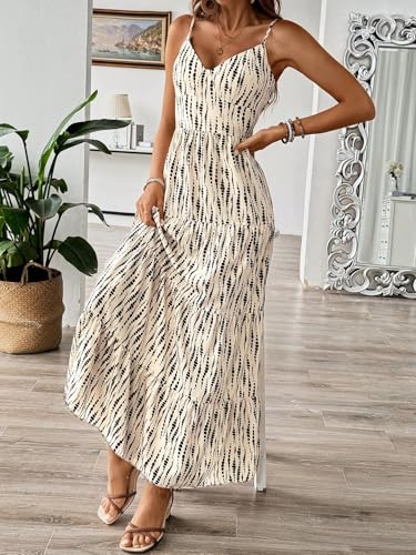 Narecte Women Summer Beach Dresses Maxi Dress Spaghetti Strap Flowy Casual Dress Bohemian Dresses for Vacation & Holiday3