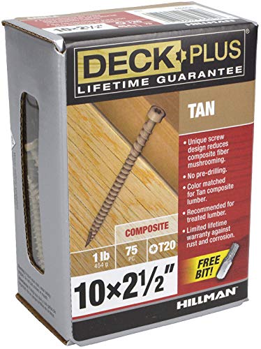 Deck Plus Tan Star-Drive Composite Deck Screws #10 x 2-1/2", 75 Pack miniatura 5