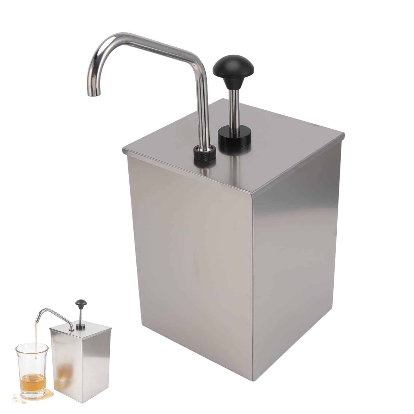 Dispenser per salse in acciaio inox, erogatore a pompa per sciroppo, pompa per condimenti, dispenser commerciale per salsa di soia, ketchup, condimenti per insalata, aceto