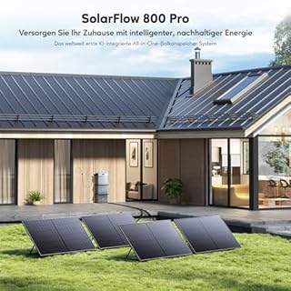 Zendure Balkonkraftwerk mit Speicher, SolarFlow 800 Pro mit 2640W Solar Eingang, 1000W AC-Laden, 800W Ausgang, KI-Energie Management System, 1,92 kWh LiFePO4 Akku, 11,52 kWh Erweiterbare Kapazität