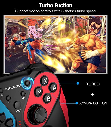 Wireless Controller for Switch/Switch Lite, Extra Controller for Pro Controller, BEBONCOOL Q44A-BBC-US No Amibo Pro Controller, Wireless Switch Remote with Turbo, Motion,Vibration Function - Thumbnail 2