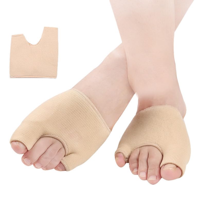 Healeved 1pair Thickened Thumb Socks Hallux Bunion Protector Sleeves s Apricot Color Comfortable and Breathable for Foot