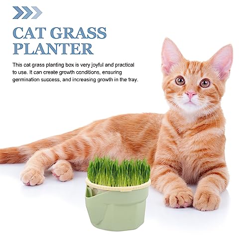 POPETPOP Plantador de grama para gatos, kit hidropônico de cultivo de grama para gatos, copo de gram