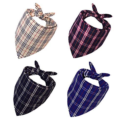 Dog Bandanas Classic Pet Bandanas Dog Kerchief Scarf Accessories for Dogs Cats Pets(L, 4 Pack-Classic)