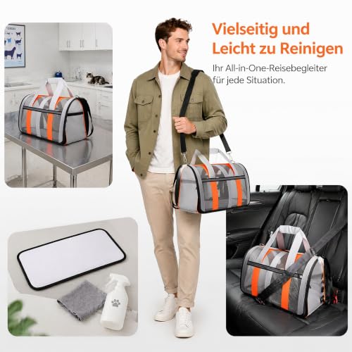 Bolsa de transporte para mascotas plegable y portátil para perros de 10 kg 7