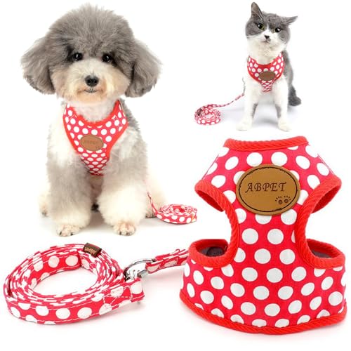 ZUNEA arnes Gato Nylon Soft Mesh Transpirable para Mascotas Cachorro pequeño Perro Gato Chaleco arnés y Correa Set Leads Ajustable sin tirón Walking Control arneses y Correas Red S