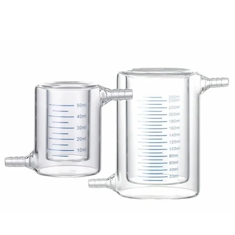 Laborbecher mit Doppelmantel, Becher aus Borosilikatglas, 501001502503004005001000ml, Laborglas(50 ml)
