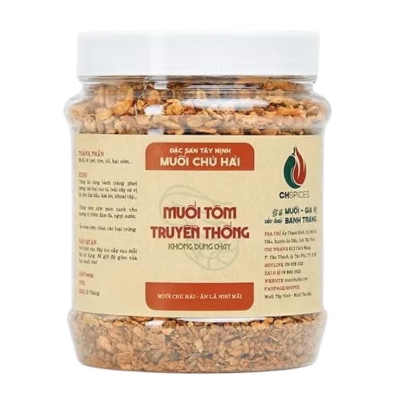 Muoi Tom Tay Ninh Chu Hai Chopspices Traditional Vietnamese Shrimp Salt Seasoning, Natural Spiced mixed - 450 gram