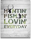 Fishing and Hunting Decor - Hunting Wall Art Decor - Gifts for Hunters & Fisherman - Rustic Hunting