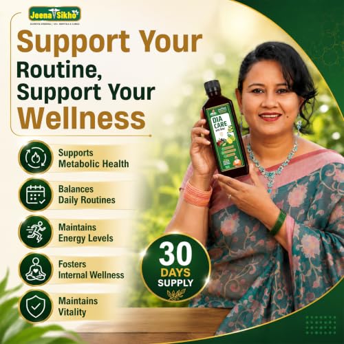 Image of Jeena Sikho Dia Care Juice | Ayurvedic Diabetes Care & Blood Sugar Support | Natural Herbal Juice for Diabetes and Manage Sugar Level, 500 ml, Pack of 3