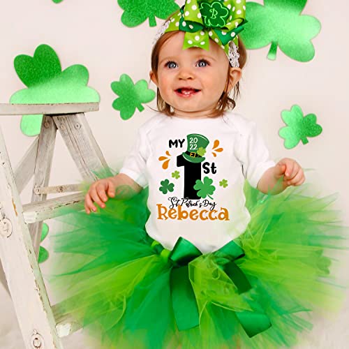 Personalized My First Irish Day Baby Onesie W/Name - 9 Design - Custom Boy Girl 1St St. Patrick's Day Babies Onesie Gift - Customized Short Sleeve White Newborn Bebe Bodysuits - Green Outfit Gift C1 #TOP4