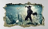 Peel and Stick Vinyl Stickers,Black Panther Sticker Kids Decal Bedroom 3D Mural-50CMx70CM