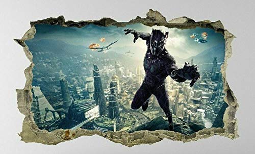 Peel And Stick Vinyl Stickers,Black Panther Sticker Kids Decal Bedroom 3D Mural-50Cmx70Cm #TOP9