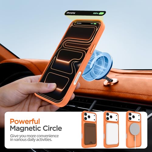Coque iPhone 17 Pro Max orange MagSafe antichoc avec protection écran mat