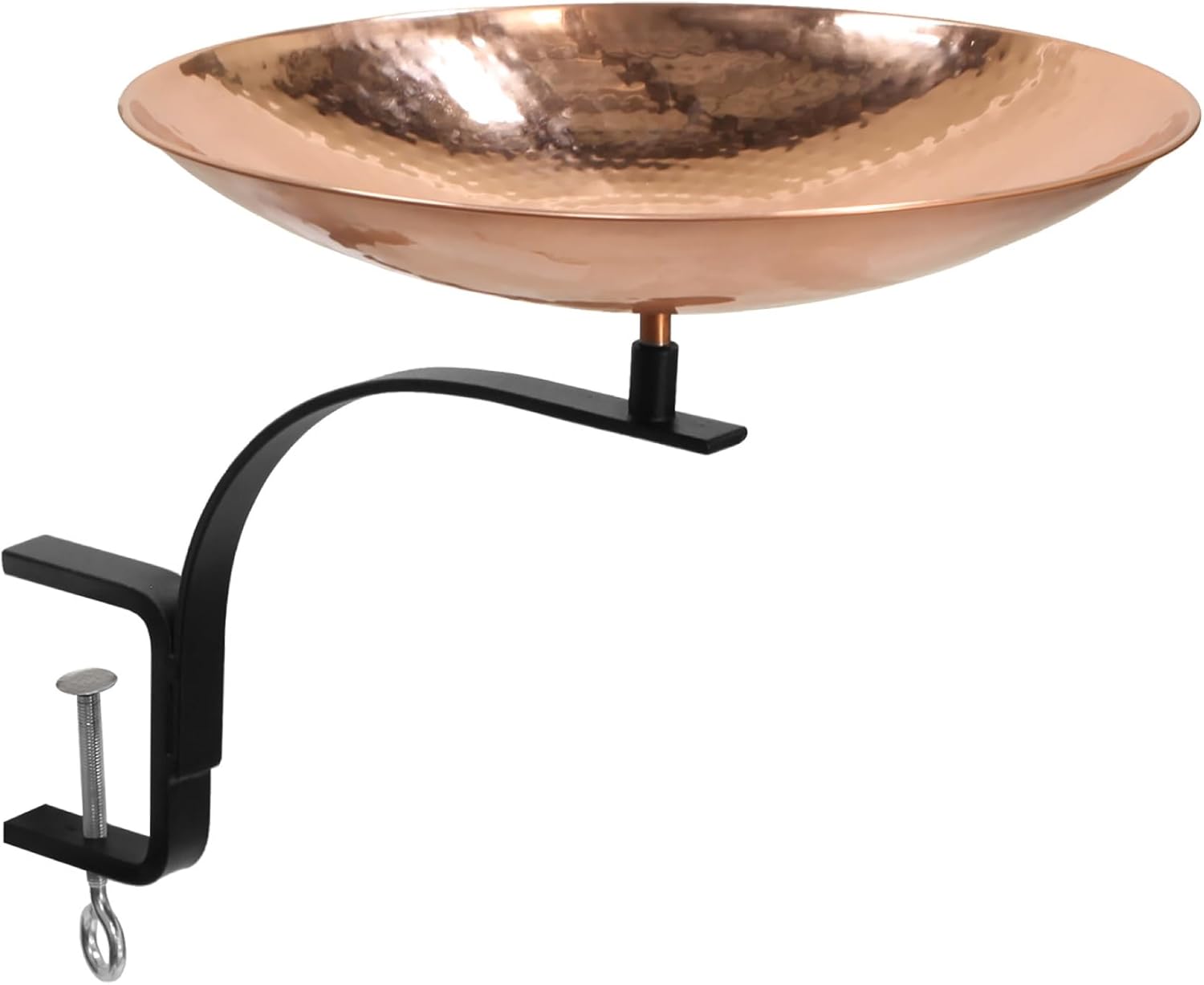 Polished Copper Birdbath- Rail Mount Bracket