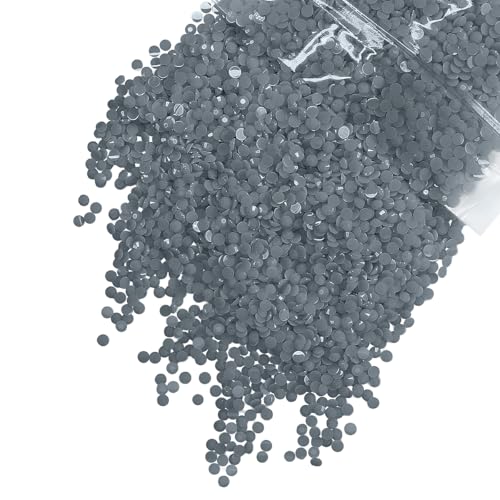 qiipii 1550PCS 5mm Solid Gray Resin Rhinestones for Crafting Pure Grey Flat Back Jelly Stones Bulk SS20 Diamonds Gems for Nails Face Eyes Makeup Tumblers Bottles Mugs DIY Crafts Clothes Shoes Phones