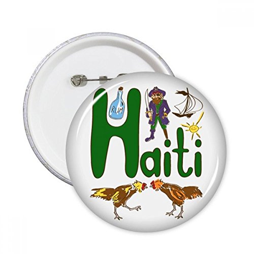 Pins Haïti symbole national multicolore idéal pour décorer un sac à dos