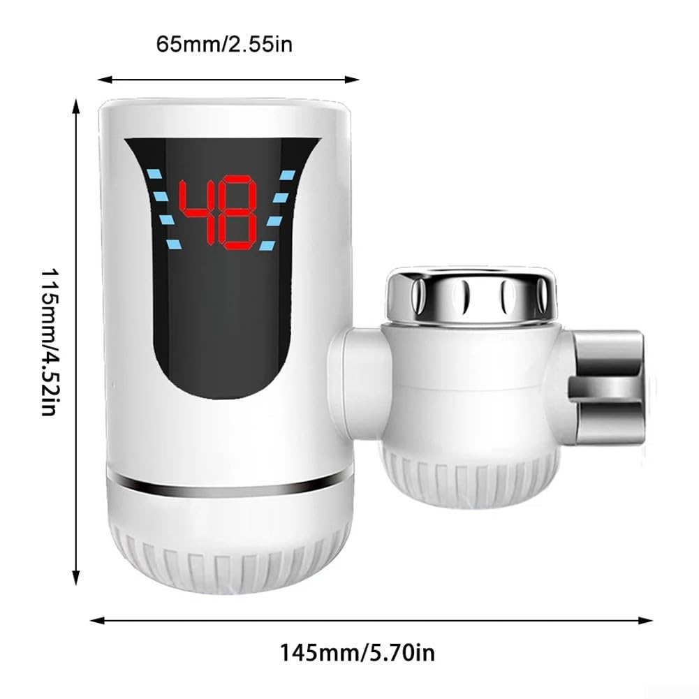 Calentador de Agua Eléctrico de 3 Segundo Grifo de Agua Caliente Eléctrico Rápido Calentador de Agua sin Tanque Adaptador de Grifo de Autocalentamiento Caliente Control de Temperatura Dual