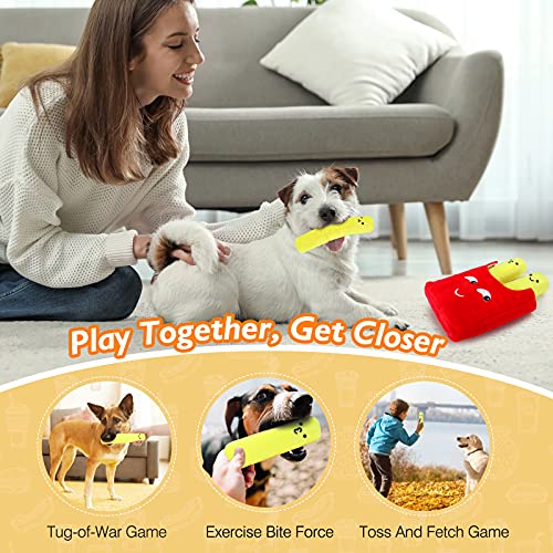 Vavopaw Squeaky Dog Toys, Interactive Plush Dog Toys, Tug Of War Dog Chew Toys, Safe Soft Plush Stuffed French Fries Shaped Pet Toys, Pet Biting Training Playing Chew Toys For Puppy Small Medium Dogs #TOP5