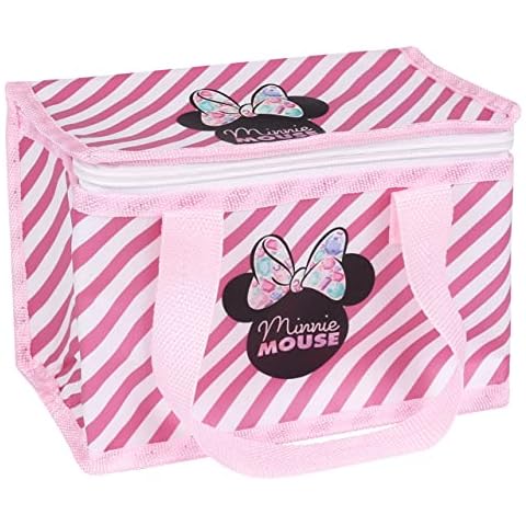 Fiambrera térmica Minnie Mouse rosa a rayas Cover
