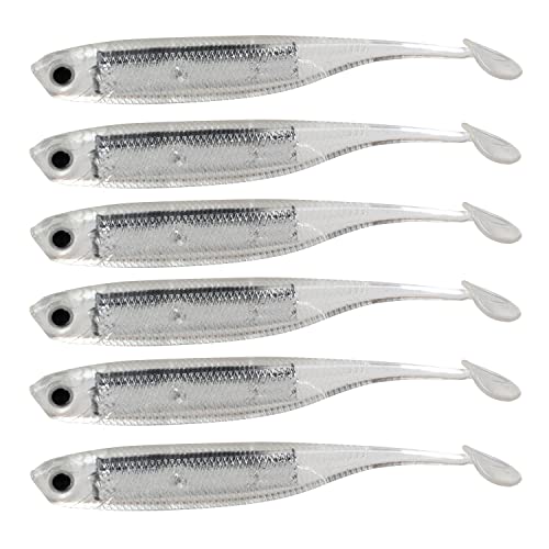 Johncoo 6Pcs Fishing Lure 3D Eyes Shad Lure Soft Plastic Swimbait Paddle Tail Minnow For Bass Trout Walleye Multi Colors #TOP10