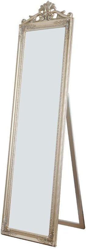 Benjara, Champagne Finish Benzara BM168248 Wooden Standing Mirror