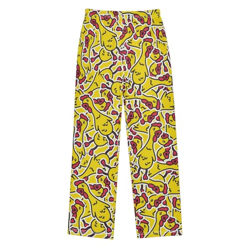 Boys' Pants Chicken Duck Yellow Long Bottoms Jogger Pants Elastic Waist Trousers with Pockets S-XL