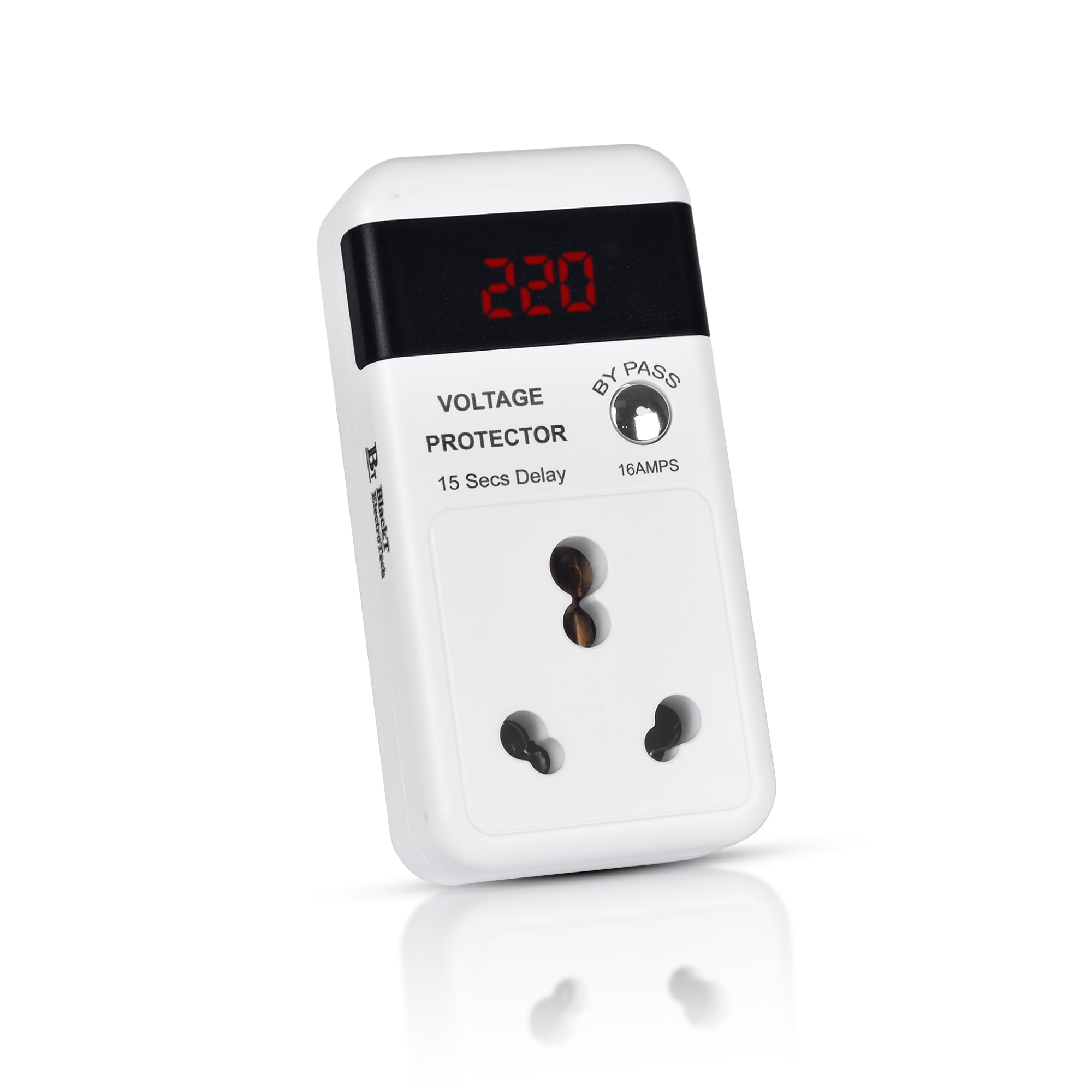 Blackt Electrotech BTSVP03 230V 16 Amps Automatic Voltage Protector Socket - Surge Protector for Air Conditioners, Refrigerators, Washing Machines, and TVs (1)