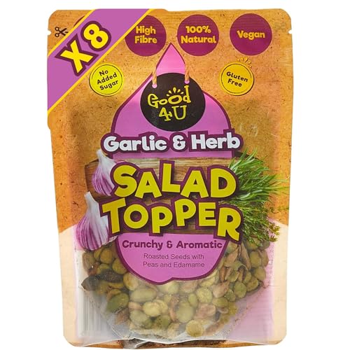 Good4U Roasted 100% Natural Salad Topper Garlic Mixed Seed with Garlic Herbs-High Protein and Gluten Free 8x125g