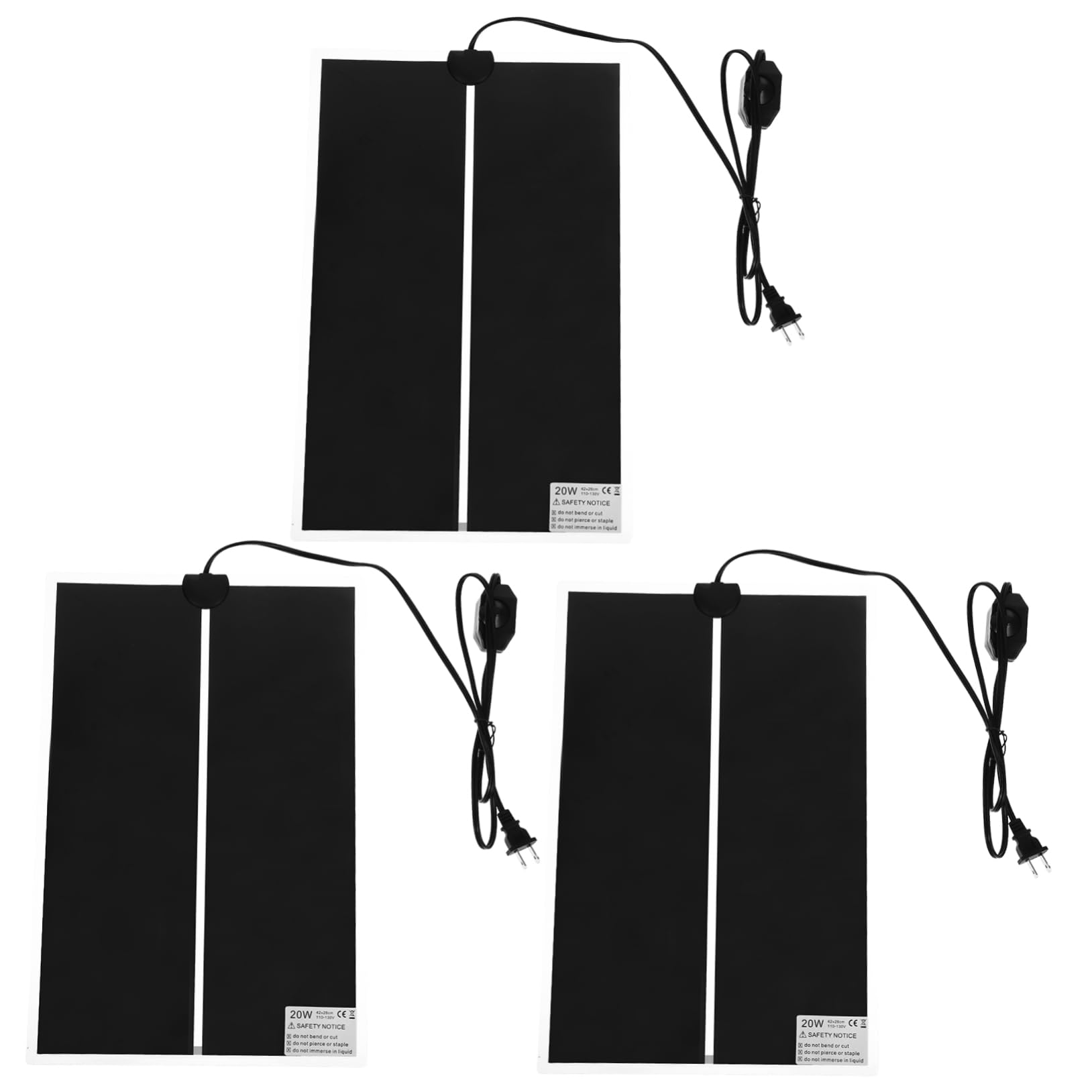 SUPVOX 3pcs Reptile Heating Pad Temperature Control for Snake Tank 20w Electric Heat Mat for Lizards Safe Reliable Heating Pad for Terrarium