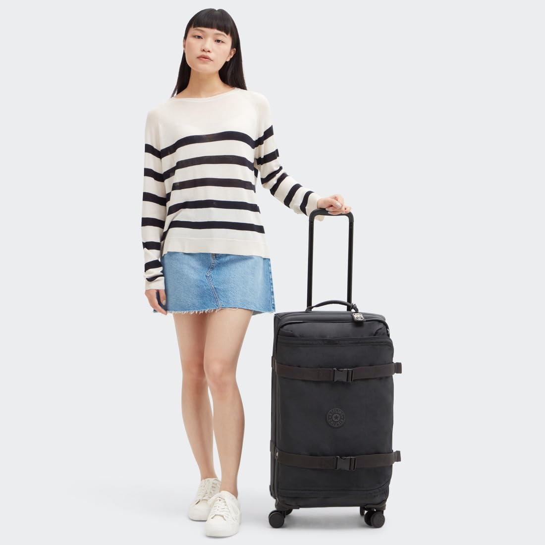 Kipling Spontaneous M Equipaje con Ruedas Medianas, Vertical, Black Noir (Negro)