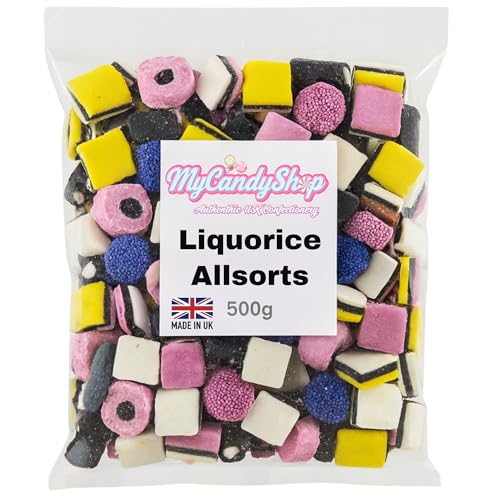 MyCandyShop Liquorice Allsorts 500g - Traditional British Liquorice Sweets for Sharing, Fathers Day, Gifting & more