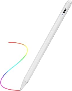 iPad 6th/7th/8th/9th/10th Generation Stylus Pencil with Palm Rejection, Type-C Rechargeable 1.5mm Fine Tip Compatible with Apple Pencil 2nd Generation for iPad 6th/7th/8th/9th/10th Generation,White